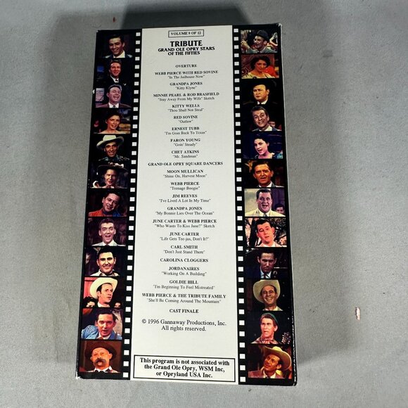 Tribute Grand Ole Opry Stars Of The Fifties Vol. 9 Webb Pierce Legends VHS 1996 - Picture 2 of 3